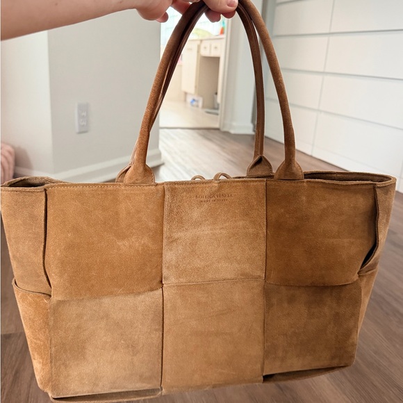 Bottega Veneta Handbags - Bottega Veneta Brown Suede Tote Arco